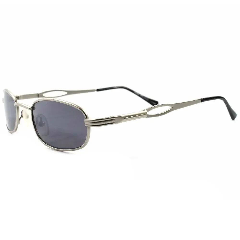 Classic Vintage Retro 80's Urban Fashion Mens Small Silver Rectangle Sunglasses